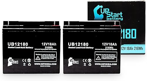 Paquete de 2 baterías de repuesto para APC Smart-UPS SUA750XL – Reemplazo UB12180 universal sellada de plomo ácido (12 V, 18 Ah, 18000 mAh, terminal
