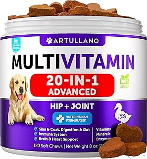 Dog Multivitamin Chewable with Glucosamine 20 in 1 - Dog Vitamins and Supplements - Senior & Puppy Multivitamin for Dogs - Pet Joint Support Health - Immunity, Mobility, Gut Skin - 120 Chews