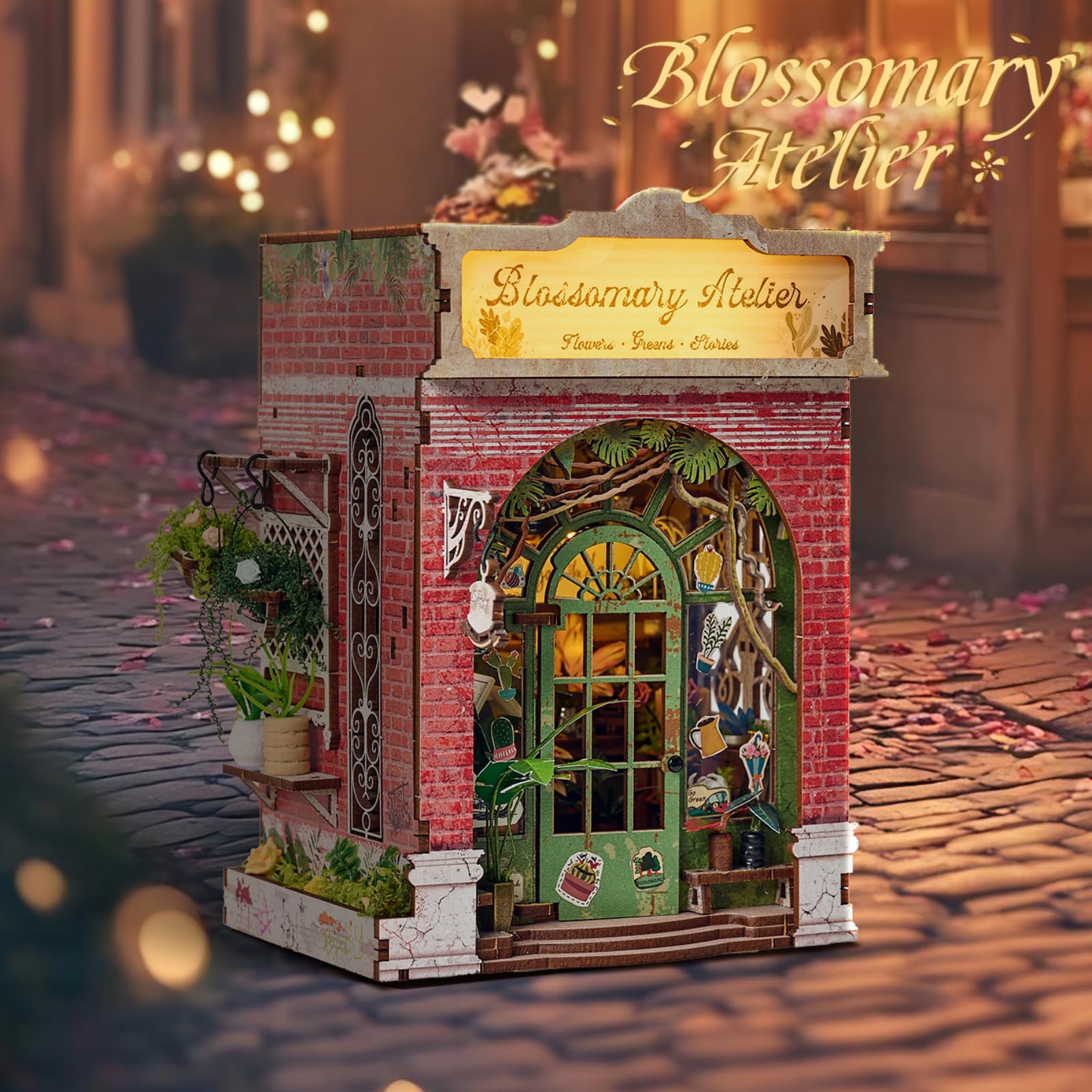 Cuteefun Book Nook Kit pour Adulte, Maison de Poupée -Atelier de Fleurs | Maquette en Bois à Construire pour Ados et Adultes, Décorations pour la Maison, Cadeau Unique pour Anniversaires et Noël