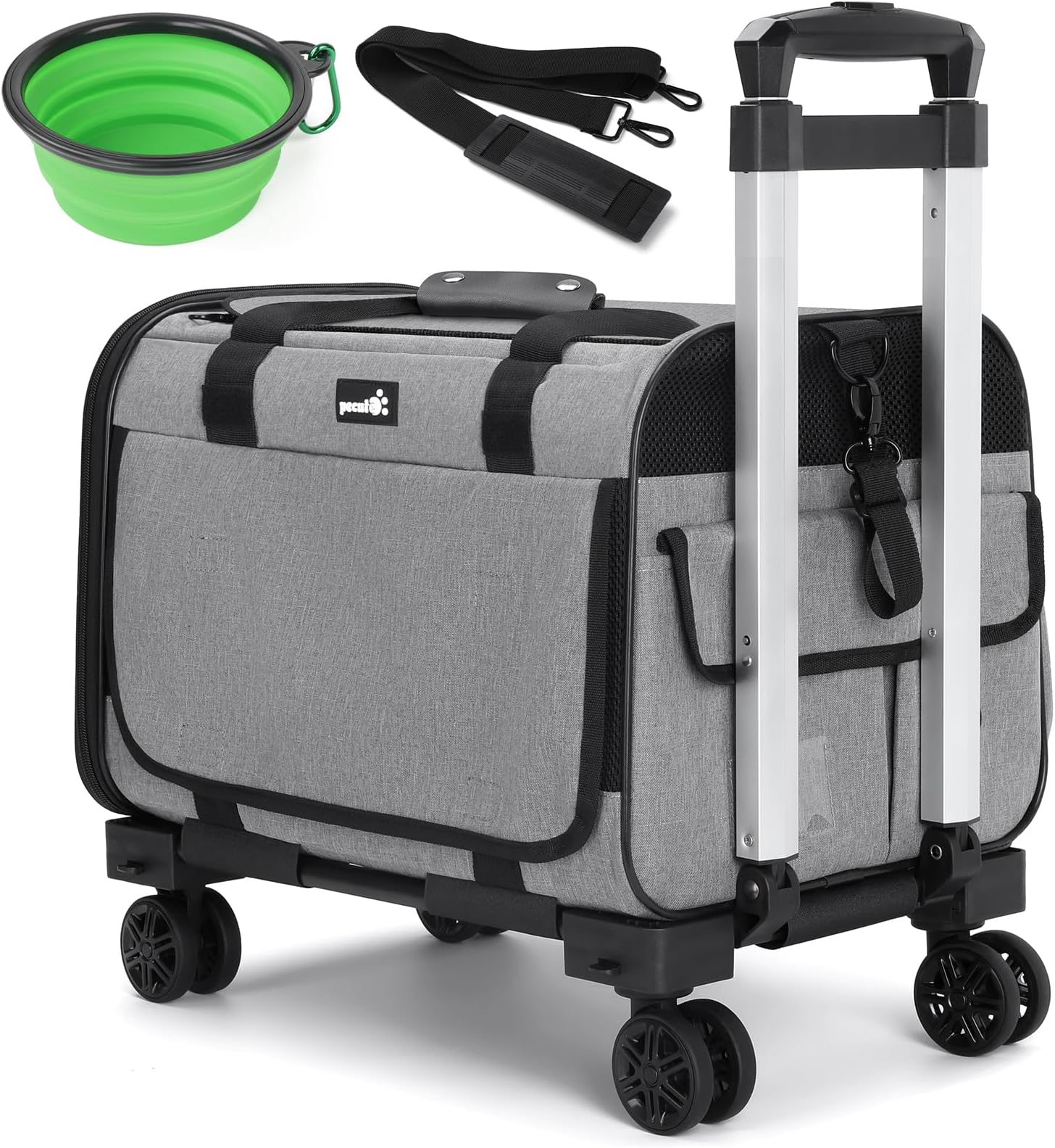 Amazon.co.jp Pecute Pet Carrier Backpack, Pet Carrier with Wheels for