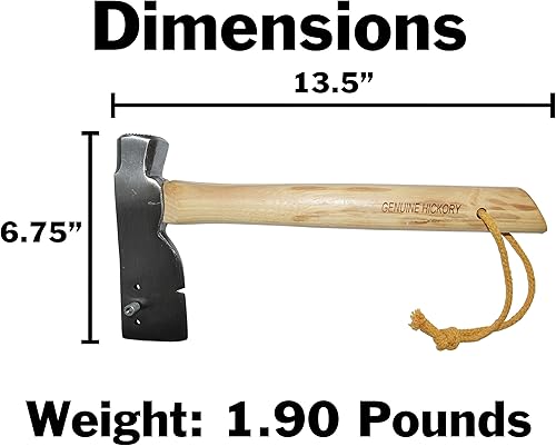 Miniatura 4 de Hacha de teja para techos con cara de golpe fresada, calibre de exposición de tres posiciones (4½", 5", 5"), ranura para clavos y mango de madera de