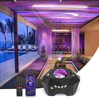 Projetor Galaxy Luz Noturna do Quarto Projetor Galaxy Star com Controle Remoto para Festa no Teto do Quarto com Alto-falante de Música Bluetooth para Crianças Adultos 8 em 1