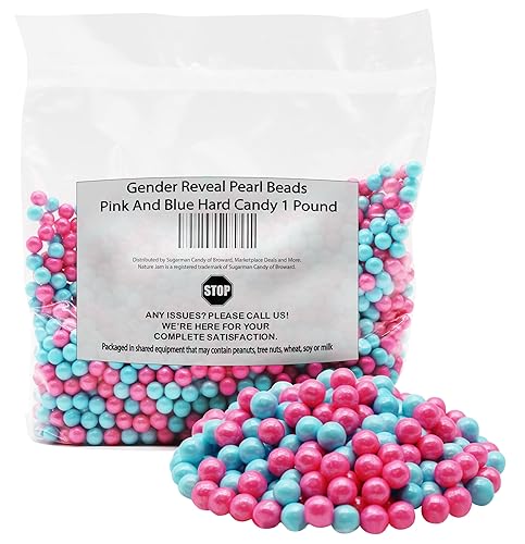 Gender Reveal Perlas Perlas Rosa Y Azul Caramelo Duro 1 Libra Decoración De Fiesta Comestible