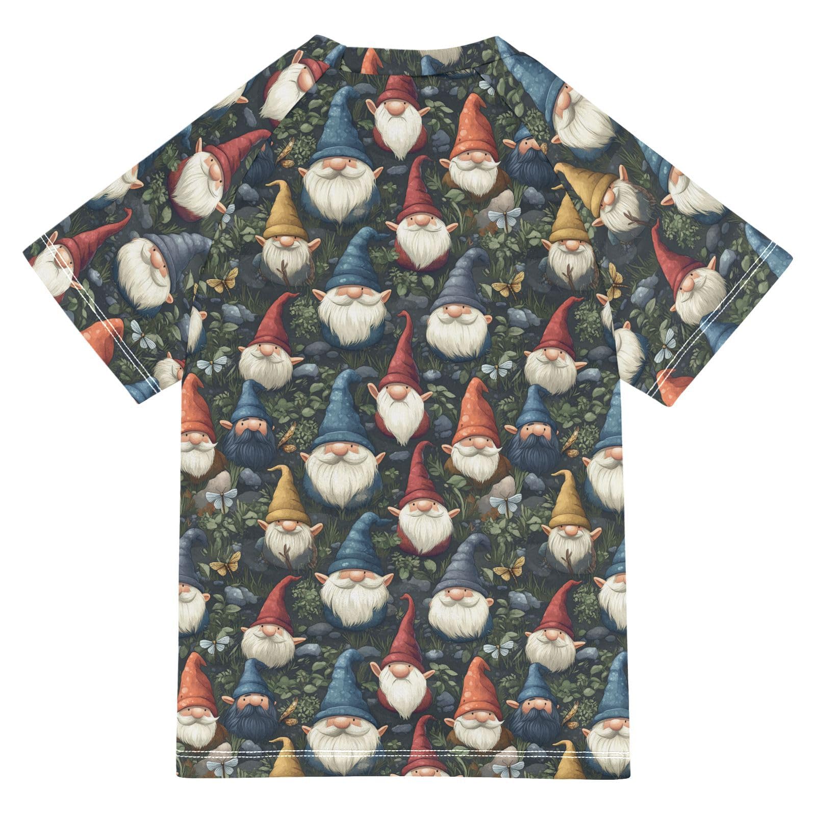 Matching Bathing Suits for Kids Short Sleeve Kids Rash Guard 11T Cute Gnomes A River