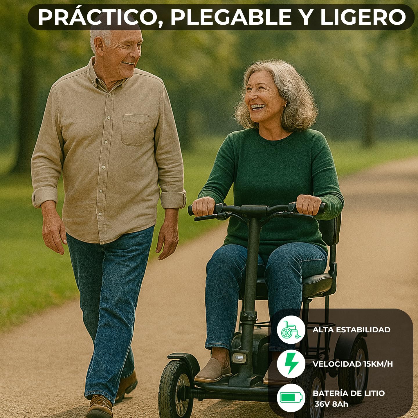 Silla de Ruedas Eléctrica - Scooter Eléctrico Plegable Auton 25Km Motor 300W - Movilidad Reducida - Scooter Eléctrico Minusválidos con Canasta Ideal Viaje Avión - Certificación IATA | CAREWAY