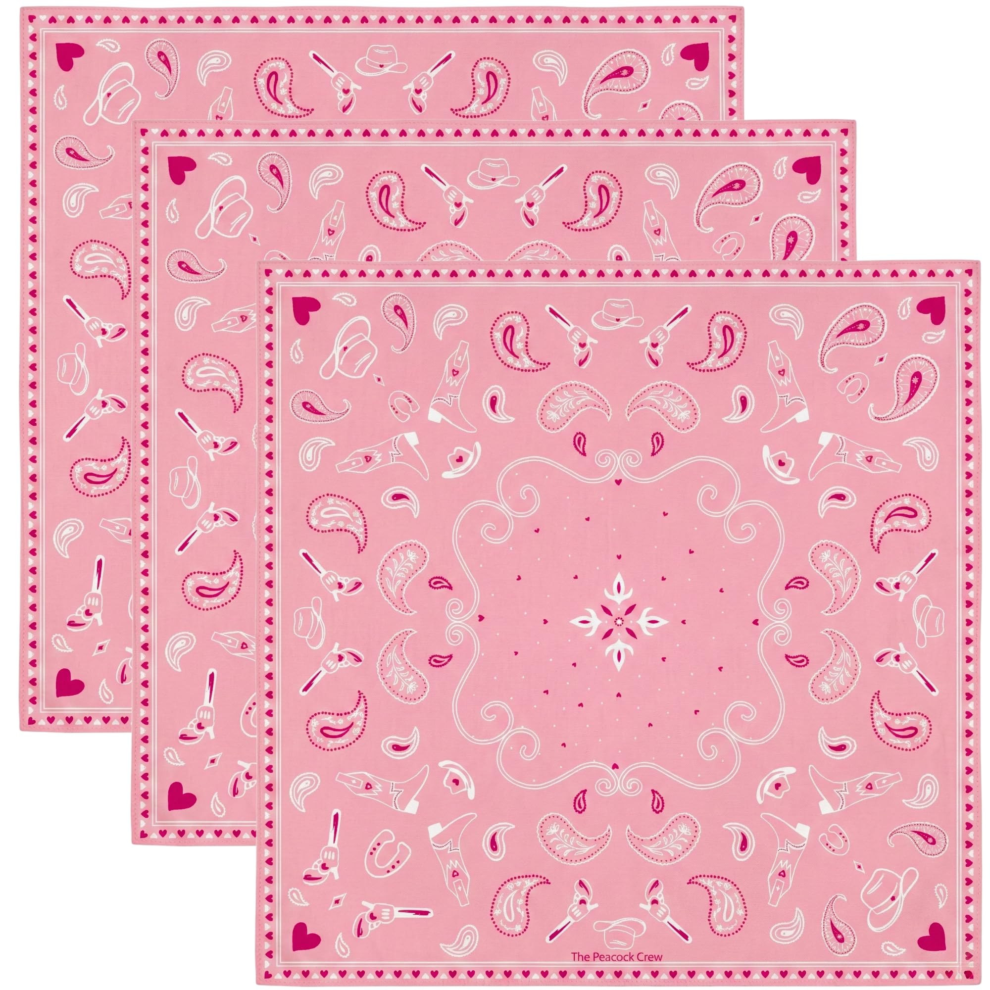 The Peacock Crew Premium Soft Cotton Bandanas Pack for Men and Women Paisley 22 x 22 inches