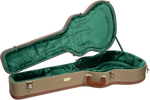 Miniatura 20 de Crossrock Estuche rígido de madera para guitarras eléctricas Les Paul con correas de hombro extraíbles-Tweed (CRW700LTW)