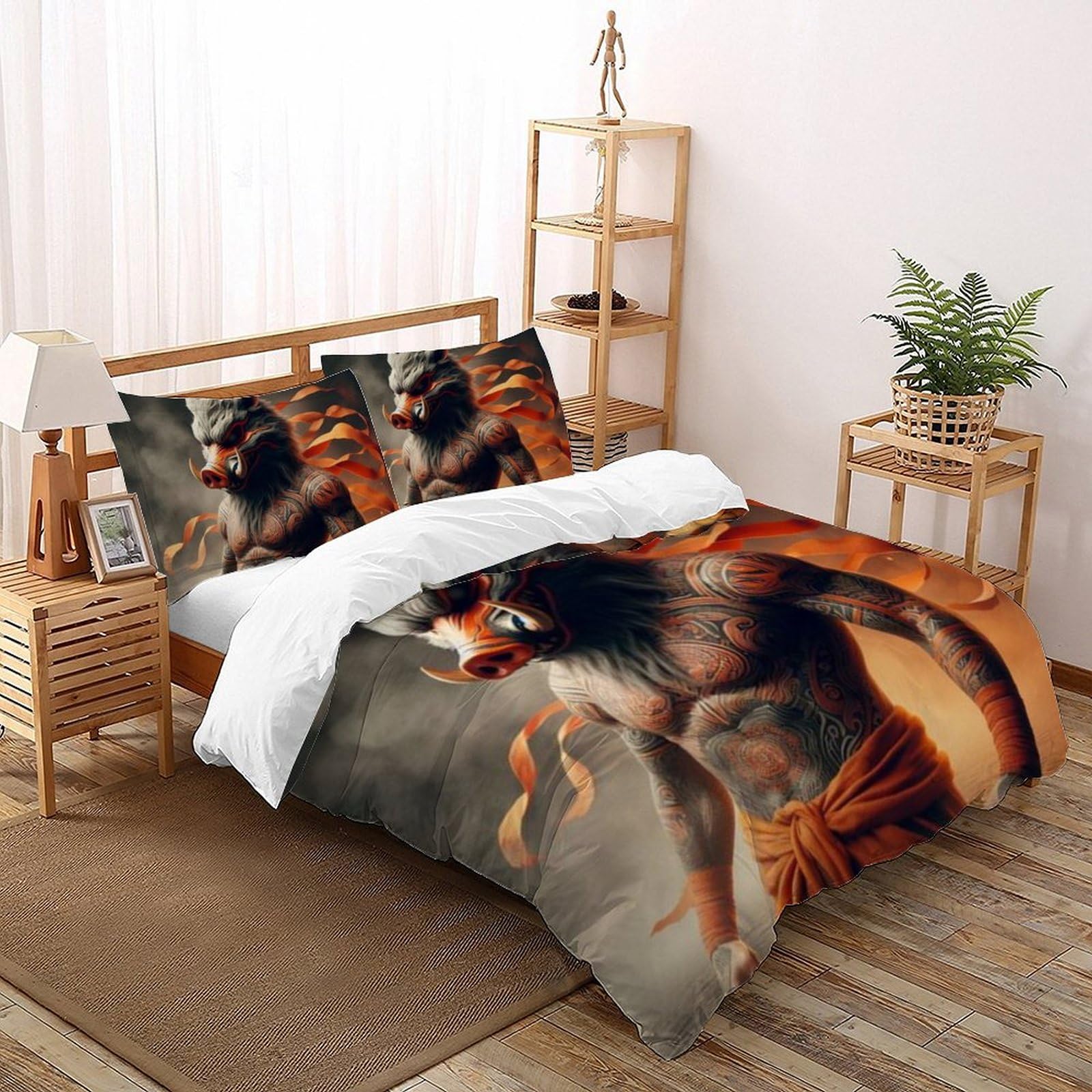 Housse de couette sanglier pour une ambiance chalet de montagne chaleureuse