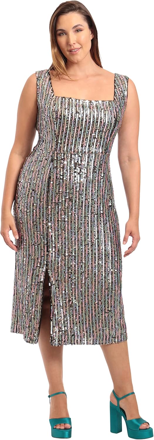 Donna Morgan Womens Sequin Midi Dress - Image 4