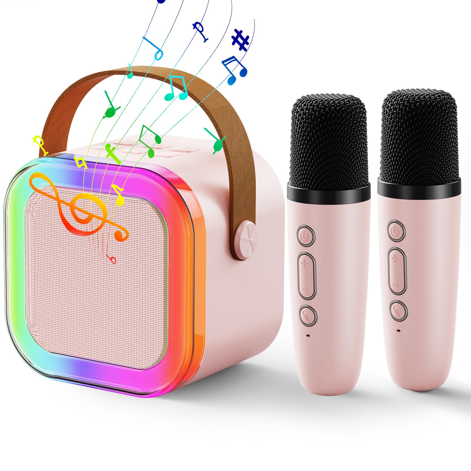 Niskite Mini Karaoke Machine For Kids: Portable Singing Machine With 2 Wireless Microphones For Girls - Popular Birthday Gifts Ideas,Multicolor-image-18