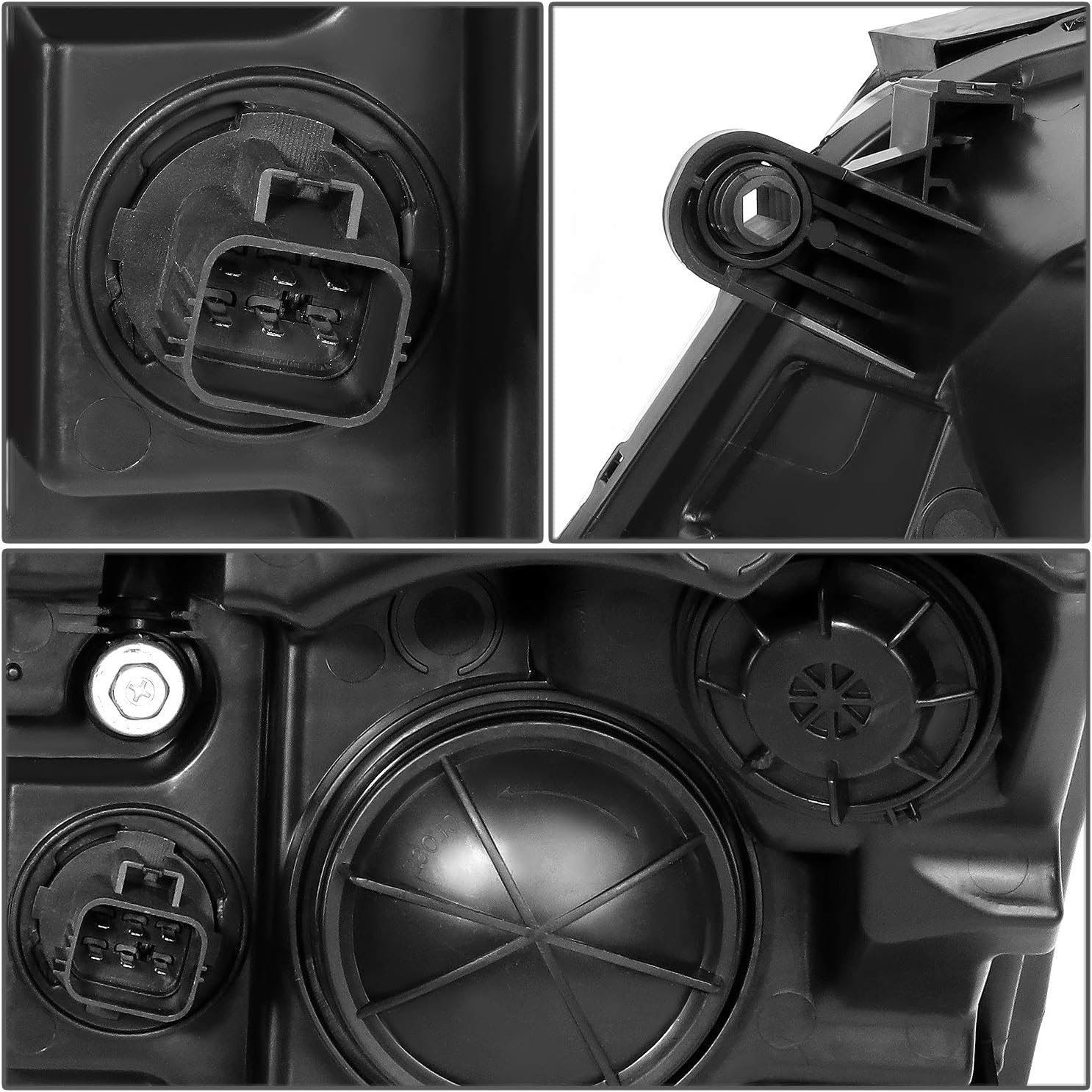 Auto Dynasty Headlights Assembly Compatible with 2013-2017 Chevy Traverse, Passenger Right Side Halogen Headlamps Replacement, GM2503375 OE Style, Black Housing Amber Corner