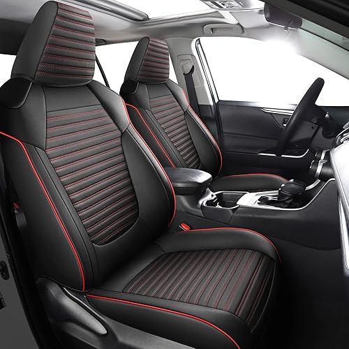 LINGVIDO Fundas de asiento de automóvil RAV4 de ajuste personalizado, juego completo de protectores de cojín para vehículo automotriz para Toyota