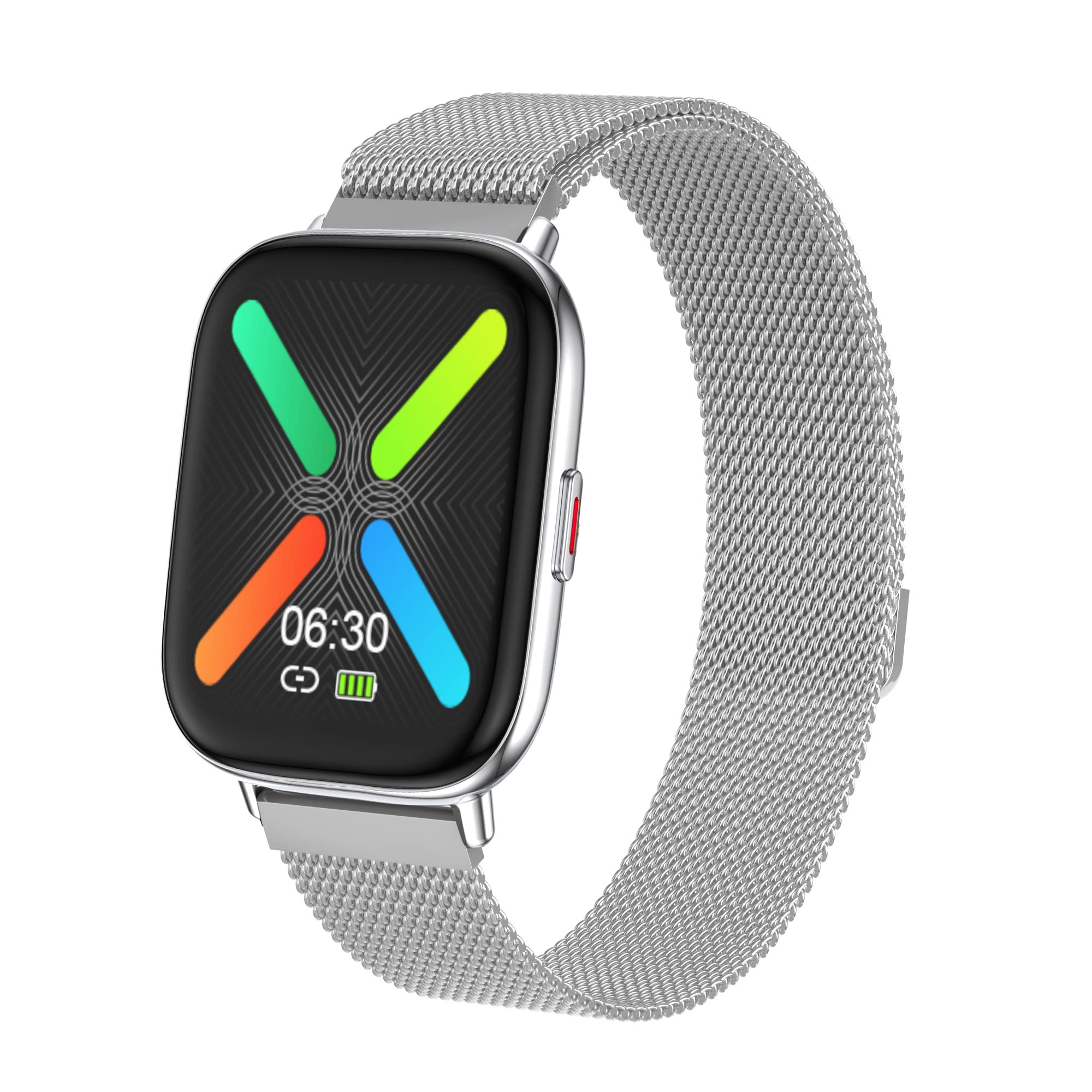 FCUK Fit Pro Full Touch Smartwatch (Color: Silver Metal Mesh) with Large Display, Bluetooth, Sport Modes, Metal Body, Heart Rate Monitor, Multiple Watch Faces