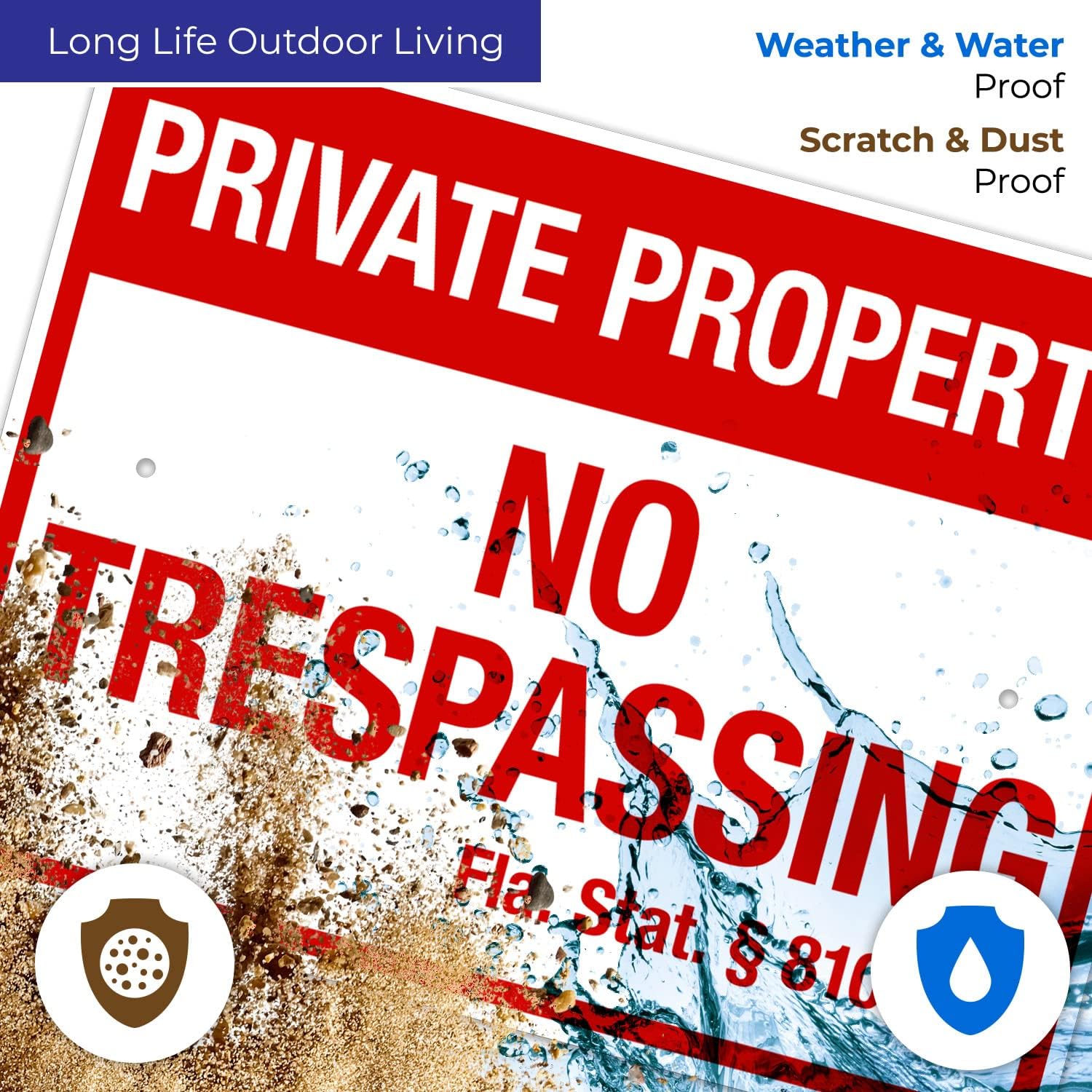 Florida Private Property No Trespassing Sign, (SI-65206) 18x24 Inches, Rust Free .063 Aluminum, Fade Resistant, Made in USA