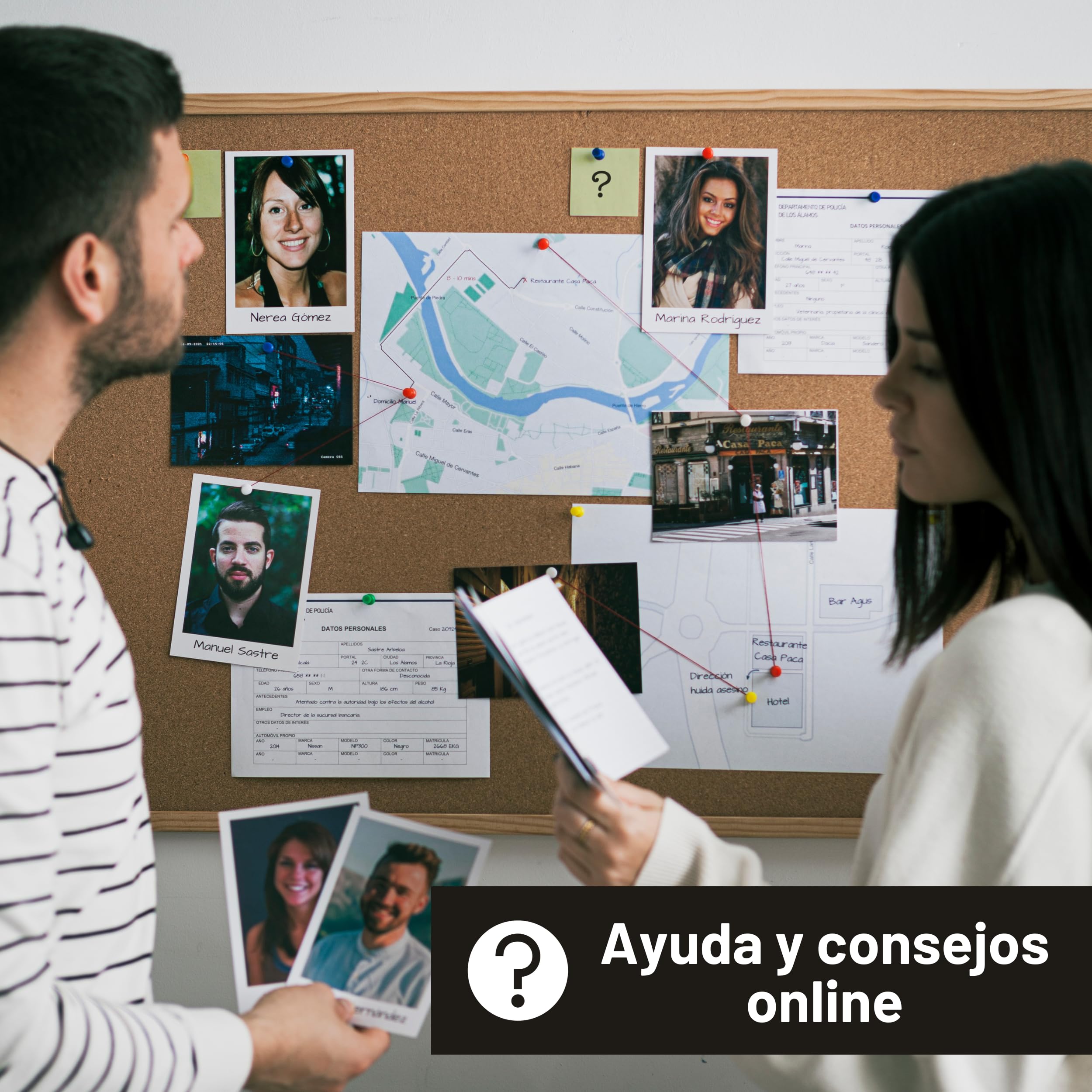 Caso 1: El Crimen de Los Álamos. Juegos de Mesa Adulto, Caso Policial para Resolver Misterio en Casa, Escape Room Juego de Mesa Resuelve el Crimen como Detective.