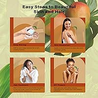 Vista 8 de Plant Guru Mantequilla de mango cruda, barra de 8 onzas, 100% pura y natural sin refinar, ideal para el crecimiento de la piel y el cabello.