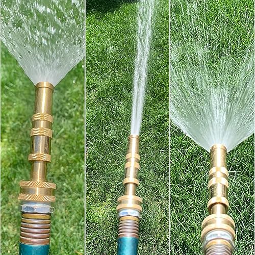 Miniatura 27 de Twinkle Star Boquilla de manguera giratoria ajustable de latón resistente, boquilla de manguera de alta presión con válvula de encendido/apagado