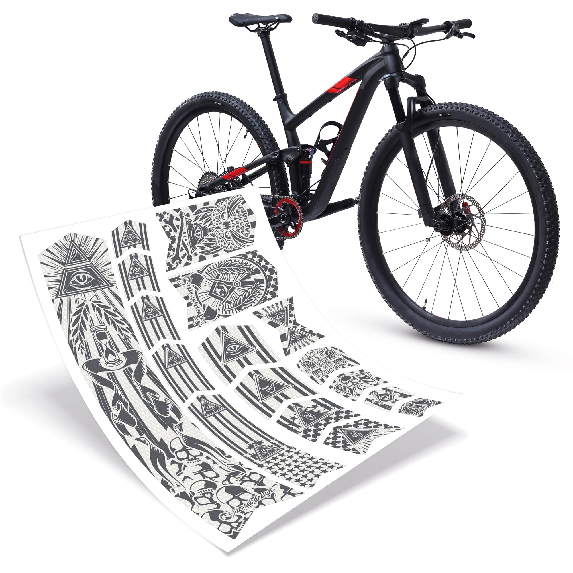 Riesel Design Frame: Tape 3000 Bicycle Frame Protection - Stylish Bicycle Protective Film / Self-Adhesive Bicycle Protection Film/MTB Frame Protection Film as Scratch Protection (Illuminati Grey) — image 1