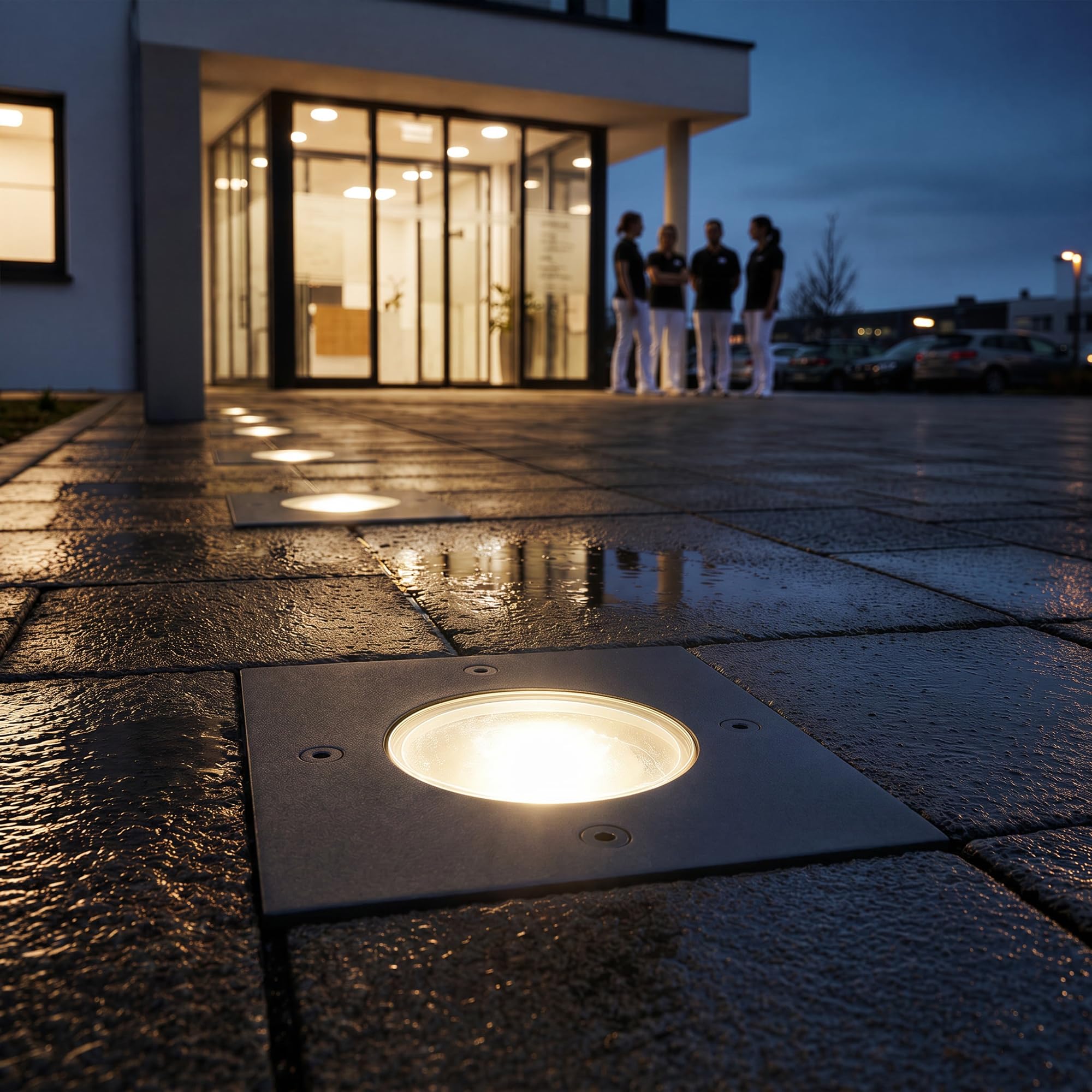 SSC-LUXon KALPA LED Bodeneinbaustrahler für Außen eckig schwarz IP67 - Bodenleuchte für GU10 Glühbirne trittfest & befahrbar (ohne Leuchtmittel)