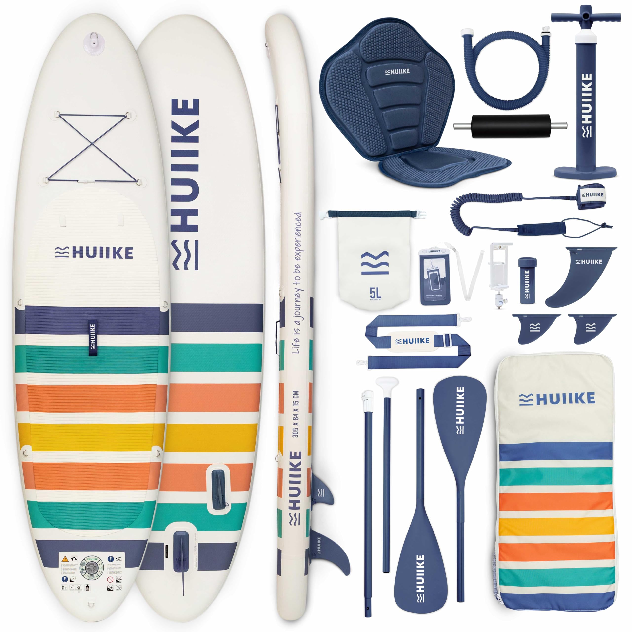 HUIIKE Tabla Paddle Surf Hinchable con Accesorios Incluidos, Remo, Quillas, Inflador. Stand Up Paddle Board Gran Estabilidad y Resistencia. 305 x 84 x 15 cm, Soporta hasta 130 kg — view 14