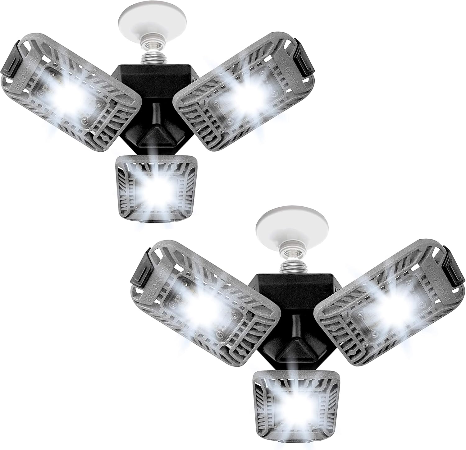 Bell+Howell Triburst Deluxe, ASON TV 5500 Lumens/6500 Kelvin Indoor Lights S/2, Ultra Bright Lighting with 144 LED Bulb, Multi-Directional Triple Panel Bedroom, Garage, Ceiling Light