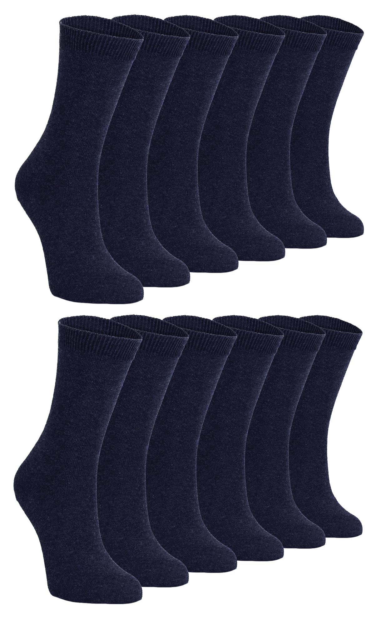 Sock Snob Boys Blue 12 Pair Multipack Kids Plain School Socks | & Girls | 3 Sizes Childrens Cotton Rich Socks (7-10 Years, )