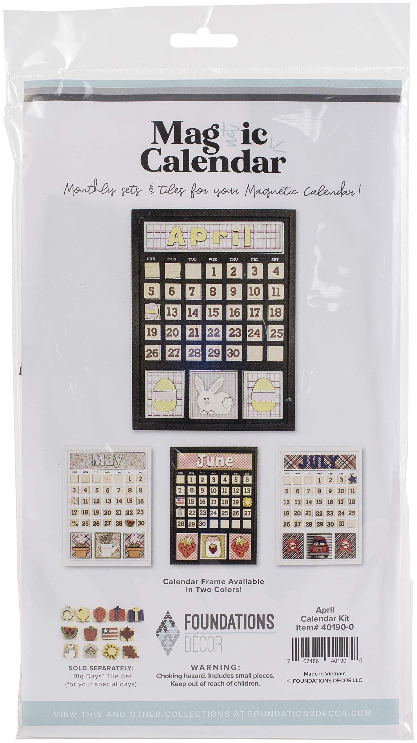 Foundations Decor Magnetic Calendar ARPIL, April, One Size