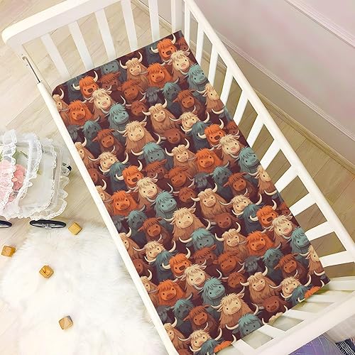 Miniatura 6 de Fitted Crib Sheets Highland Cows Baby Crib Sheets for Boy & Girl Toddler Mattress Sheets 21216701