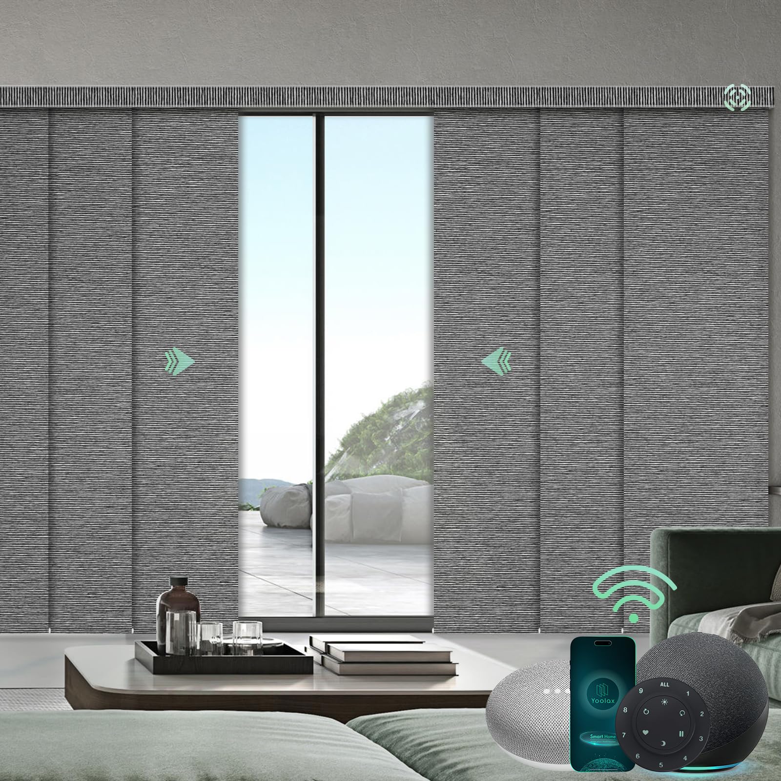 Amazon.com: Yoolax Custom XL Smart Sliding Door Blinds, Motorized