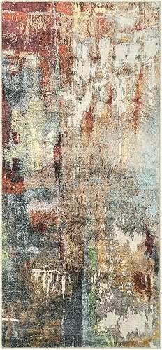 Miniatura 25 de Morebes Alfombra de cocina lavable abstracta de 2 x 3 pulgadas, colorida alfombra de baño pequeña, antideslizante, suave, alfombra