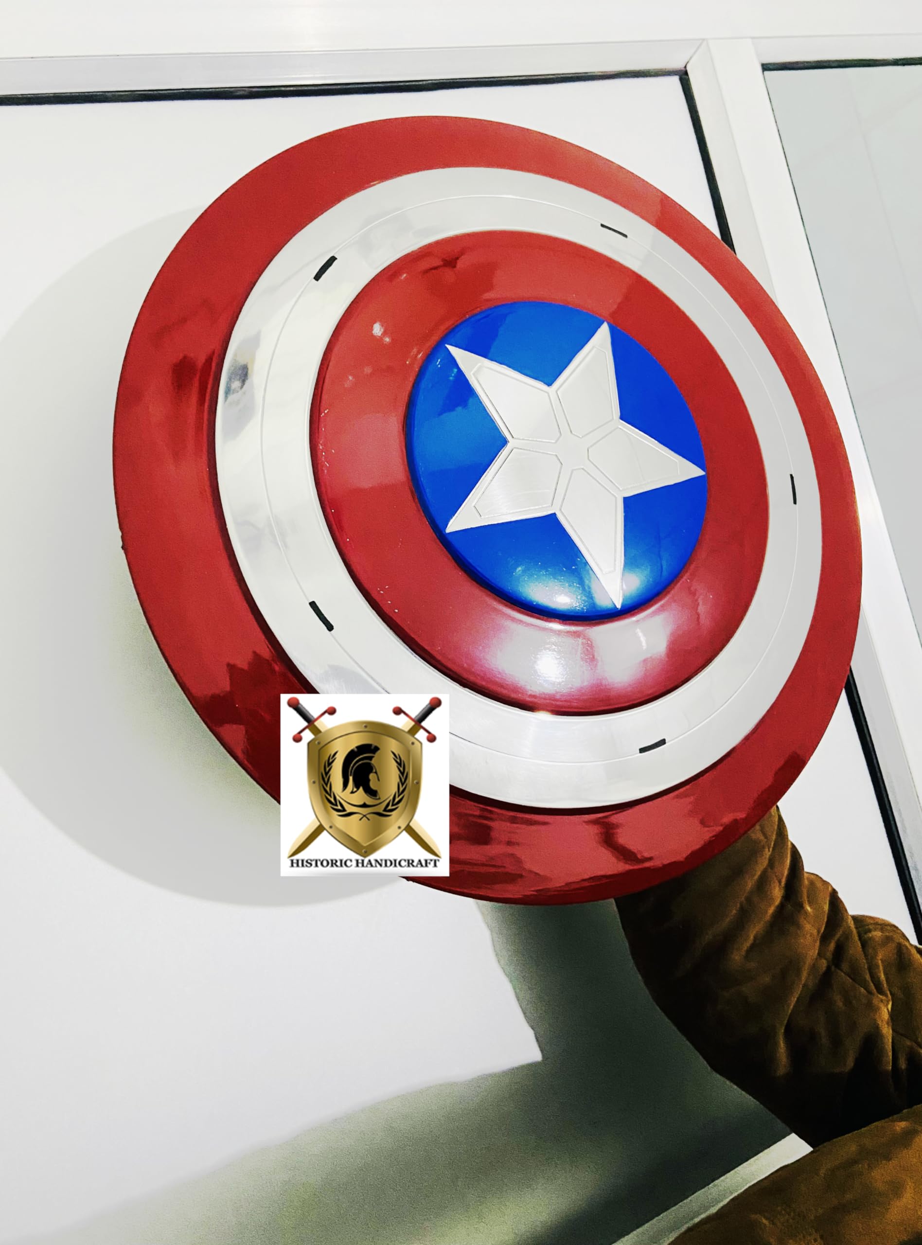 Capitan Cosplay America scudo 18 pollici metallo gioco di ruolo Replica Retro Captain Series Collectible Costume Wall Decor Film Accessori