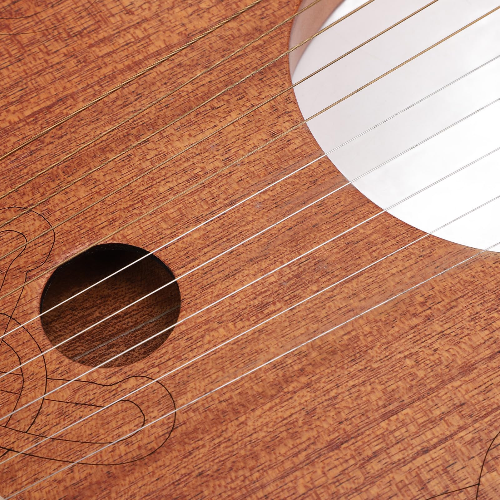10 Saiten Okoume Lyra Harp, Anfänger Mini Harfe mit Stimmschlüssel C-Dur-Tonleiter für Kinder Anfänger