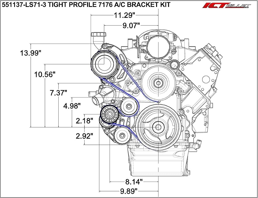 Amazon.com: ICT Billet LS Truck Spacing Tight Fit Sanden 7176 A/C