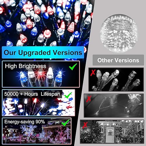 Miniatura 6 de Guirnalda de 750 luces led de Navidad de 240 pies, 12 modos de iluminación, memoria de temporizador, para árbol de Navidad, interiores y exteriores,