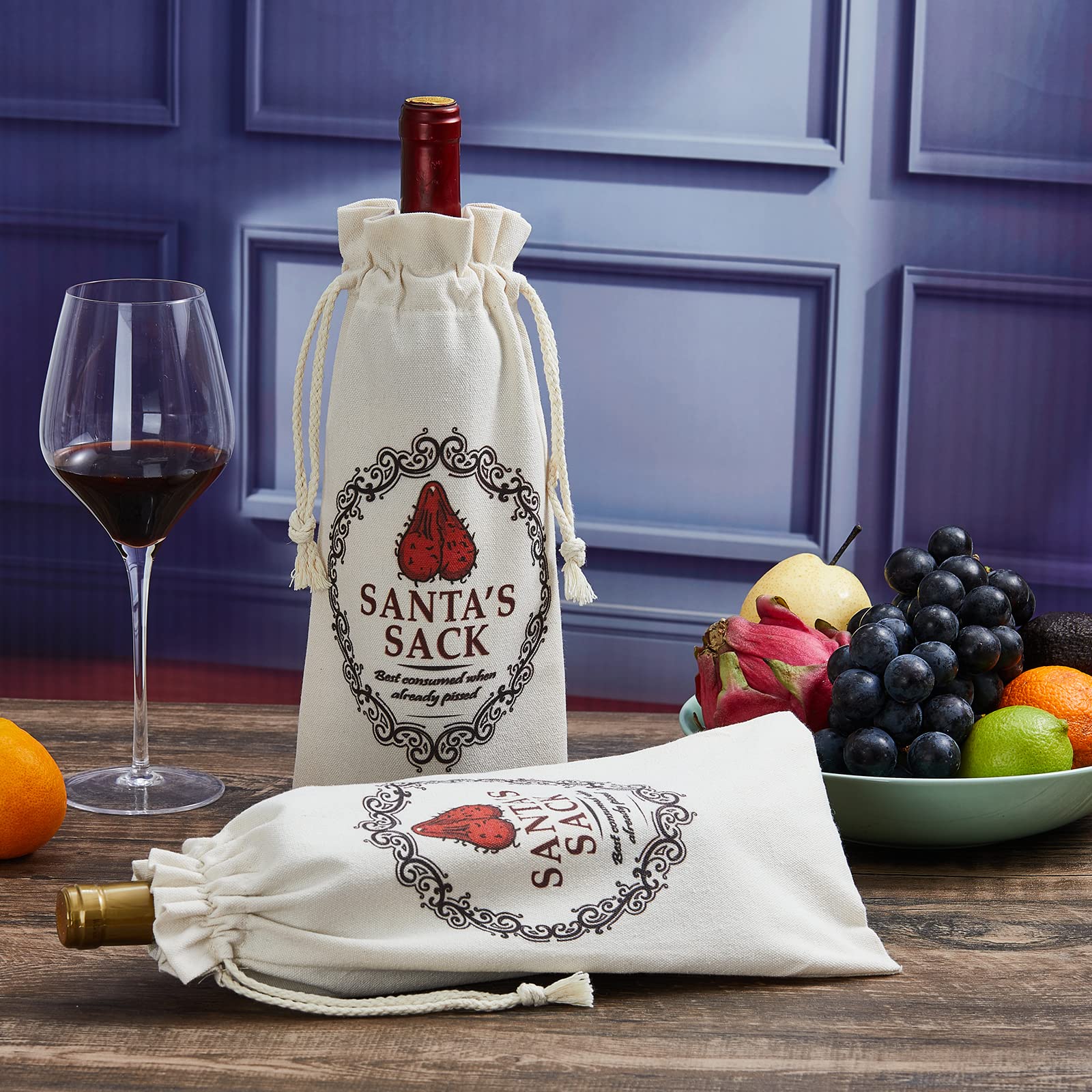 RF&CM Santa's Sack Christmas Funny Novelty Wine Bottle Bags Joke Humour Secret Santa, fits standard and magnum wine bottles - Image 4