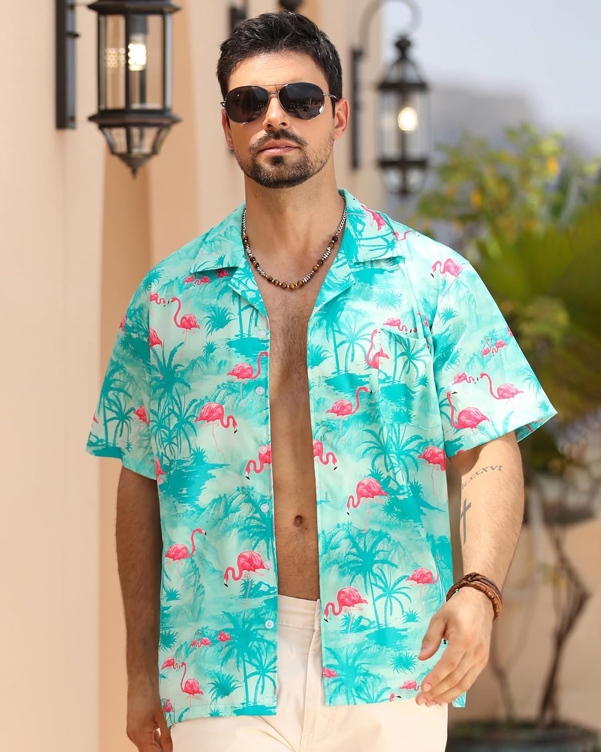 APTRO Men's Hawaiian Shirt Short Sleeve Summer Beach Tropical Button Down Shirt - Image 2