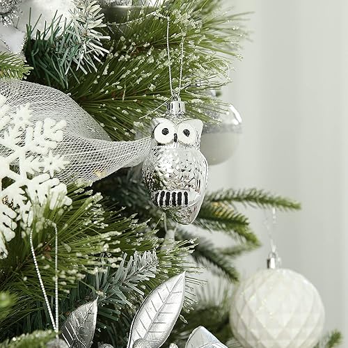 Miniatura 6 de WBHome Juego de adornos de bolas de Navidad surtidos de 105 unidades, rojo y dorado, adornos inastillables para decoraciones de árbol de Navidad,