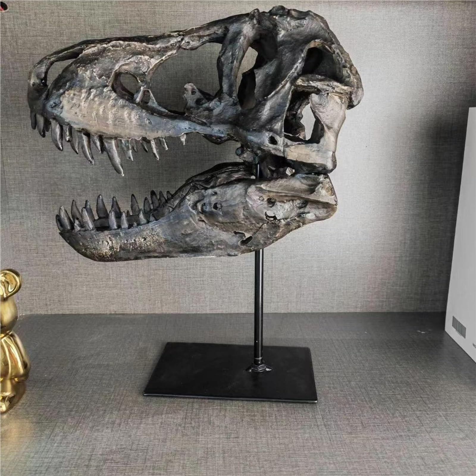 Dekoracja pomieszczenia model czaszki dinozaura ze stojakiem, skamielina, archeologia, rzemiosło, rekwizyt do nauki, zabawne akcesoria na biurko