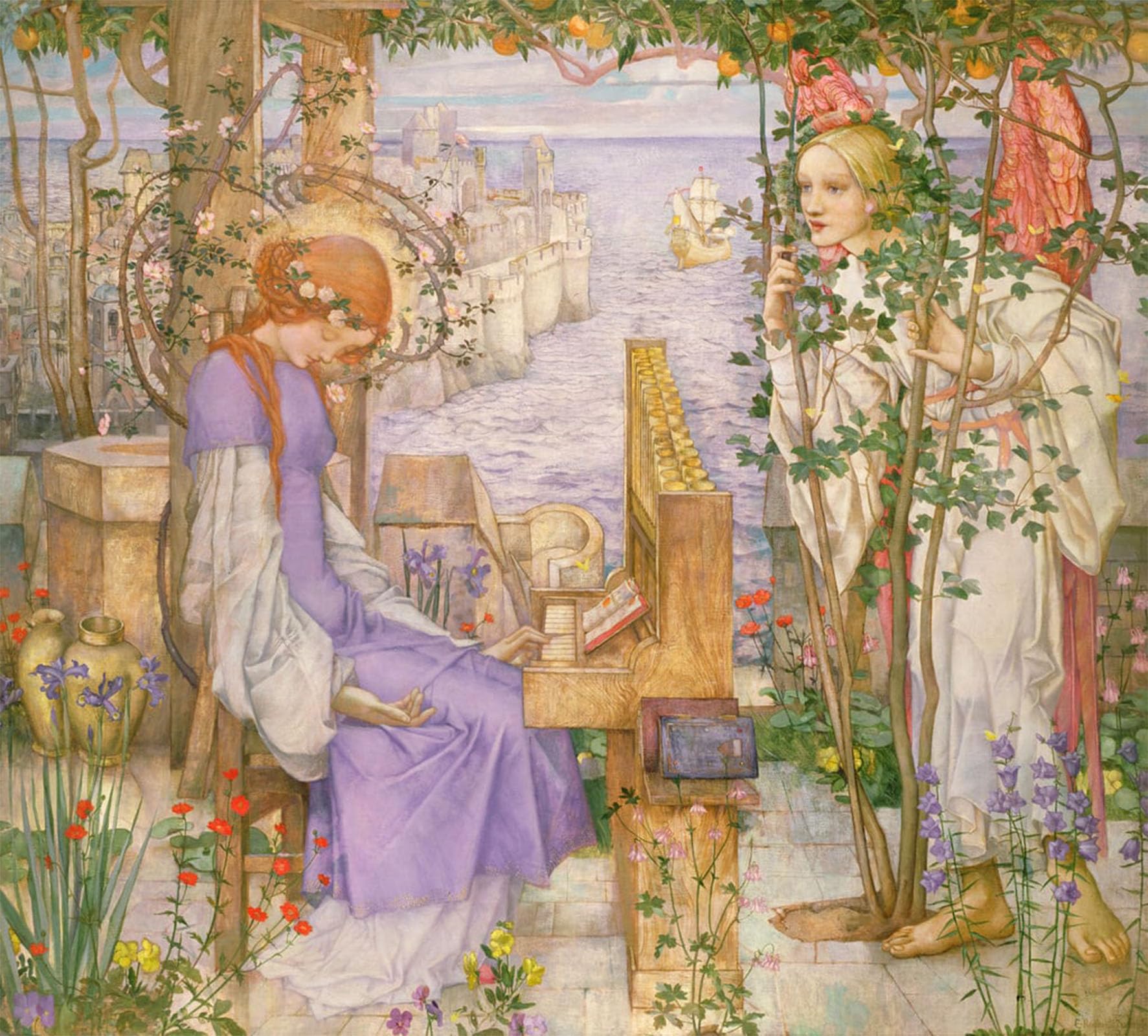 ARTXLXXBN Famous Prints Artwork Pictures Poster Painting Art St Cecily by Edward Reginald Frampton Artwork Landscape Pictures for Home Decor 60x90cm