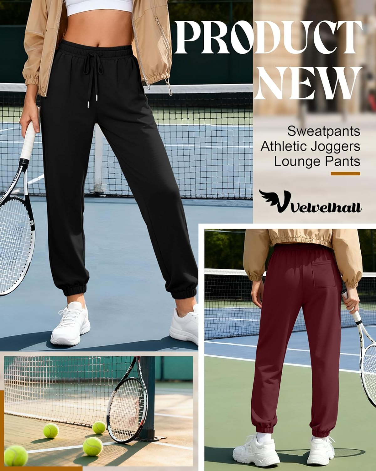 3 Pack Women's Sweatpants with Pockets, Drawstring Lounge Athletic Joggers Casual Yoga Workout Sweat Pants - Image 5