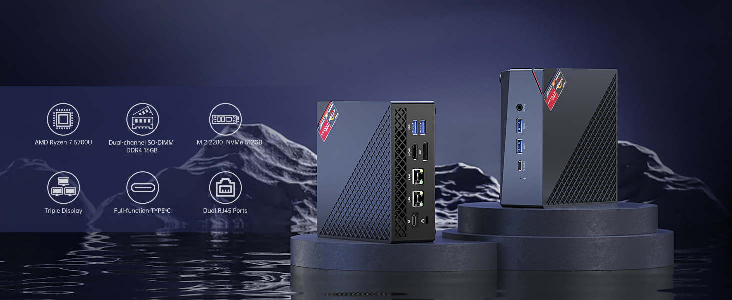 Amazon.com: ACEMAGICIAN AMD Ryzen 7 5700U Mini Gaming PC, Dual