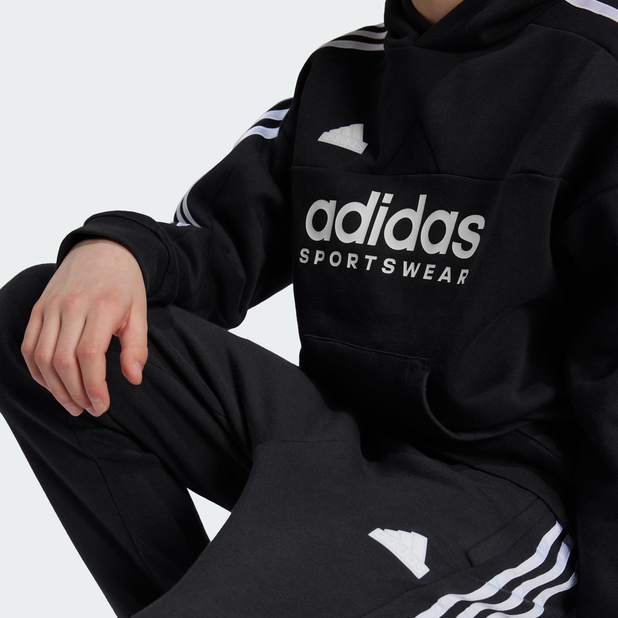 Adidas Hot Fleece Felpa con Cappuccio Unisex - Bambini e Ragazzi (Pacco da 1)