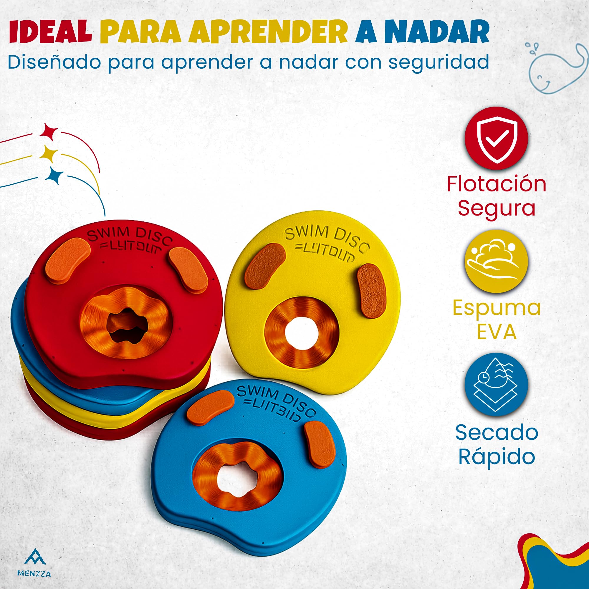 Manguitos Delphin para Piscina Bebe + Bolsa Transporte Secado Rapido I 6 PCS I Flotador Bebe Evita Rozaduras I Flotadores De Piscina Ideales para Natacion I Juguetes Piscina Bebe 2 años.
