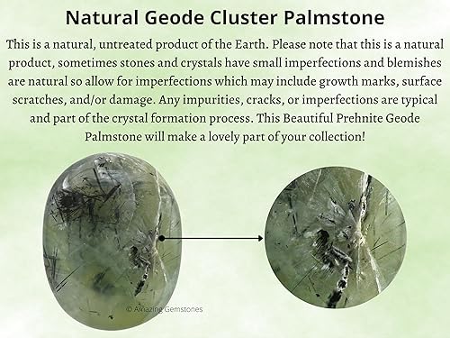 Miniatura 4 de Prehnite - Piedra de palma epidota  Piedra de preocupación de masaje de bolsillo para equilibrio natural de chakras del cuerpo, curación de reiki y