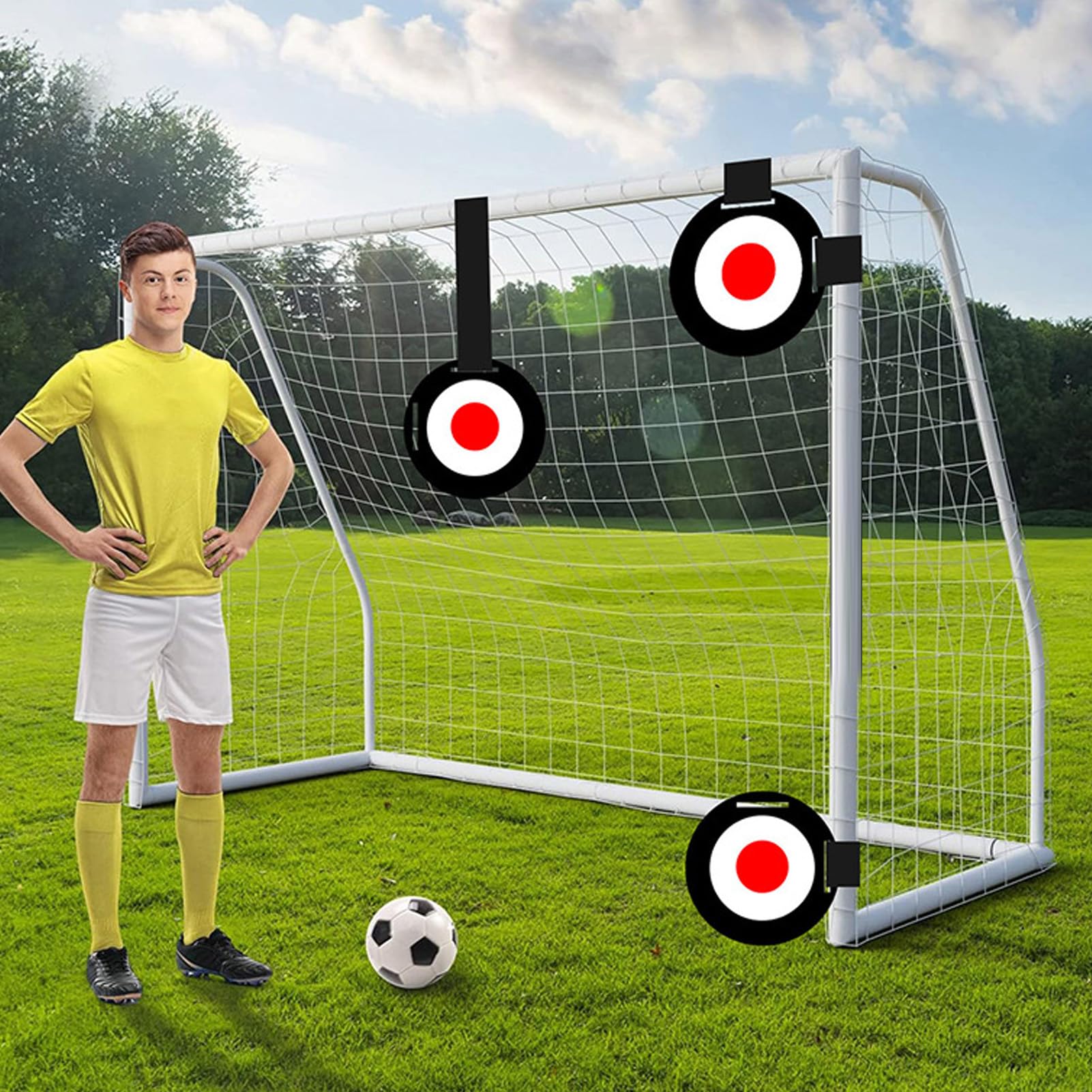Set da Allenamento per Porte da Calcio, Bersagli da Allenamento in Materiale PP, con Angoli e Altezza Regolabili, Ideali per Allenamenti di Calcio, Tennis e Baseball