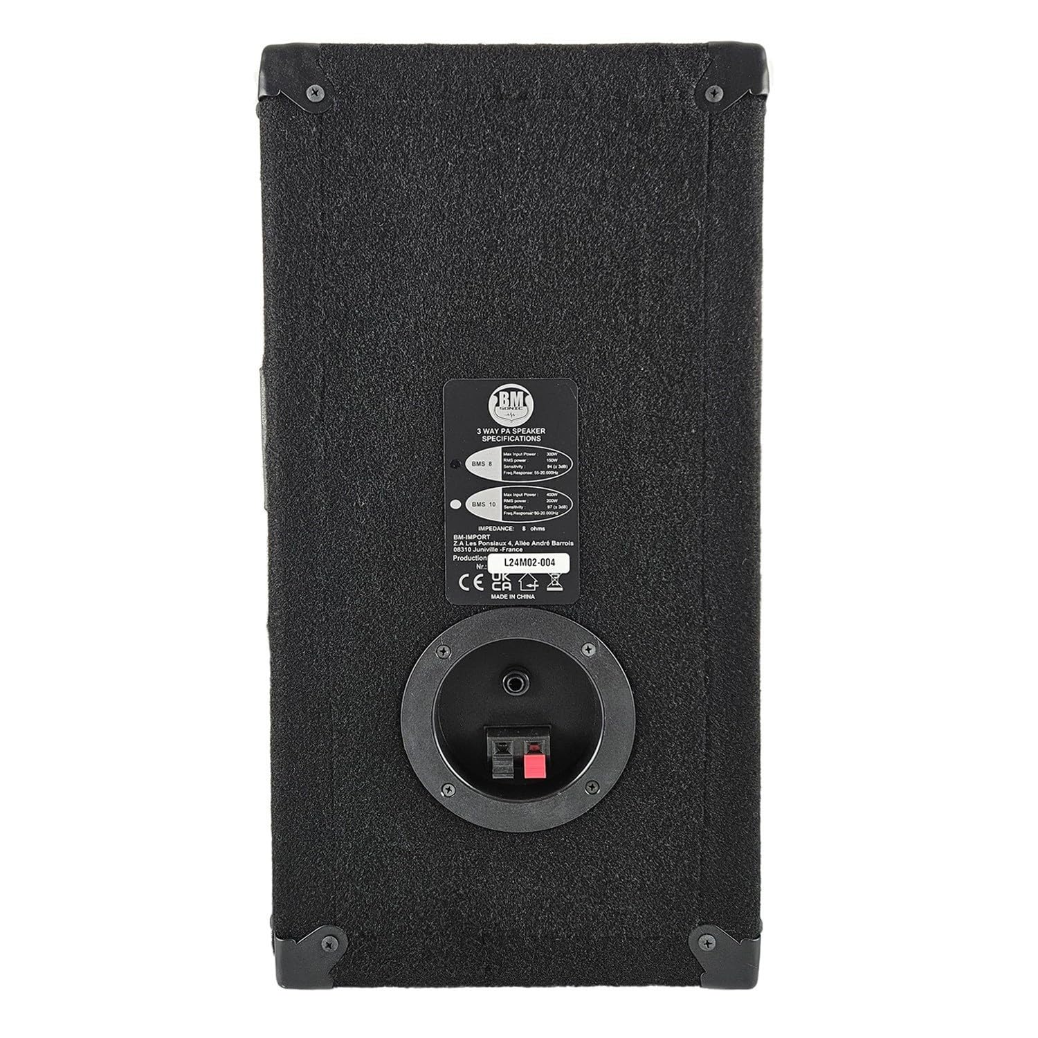 Paire d'enceinte Passive BM Bmsonic BMS-10 - Sono Bass Reflex Trapézoïdal à 3 Voies 10"/25cm - 2 x 400W