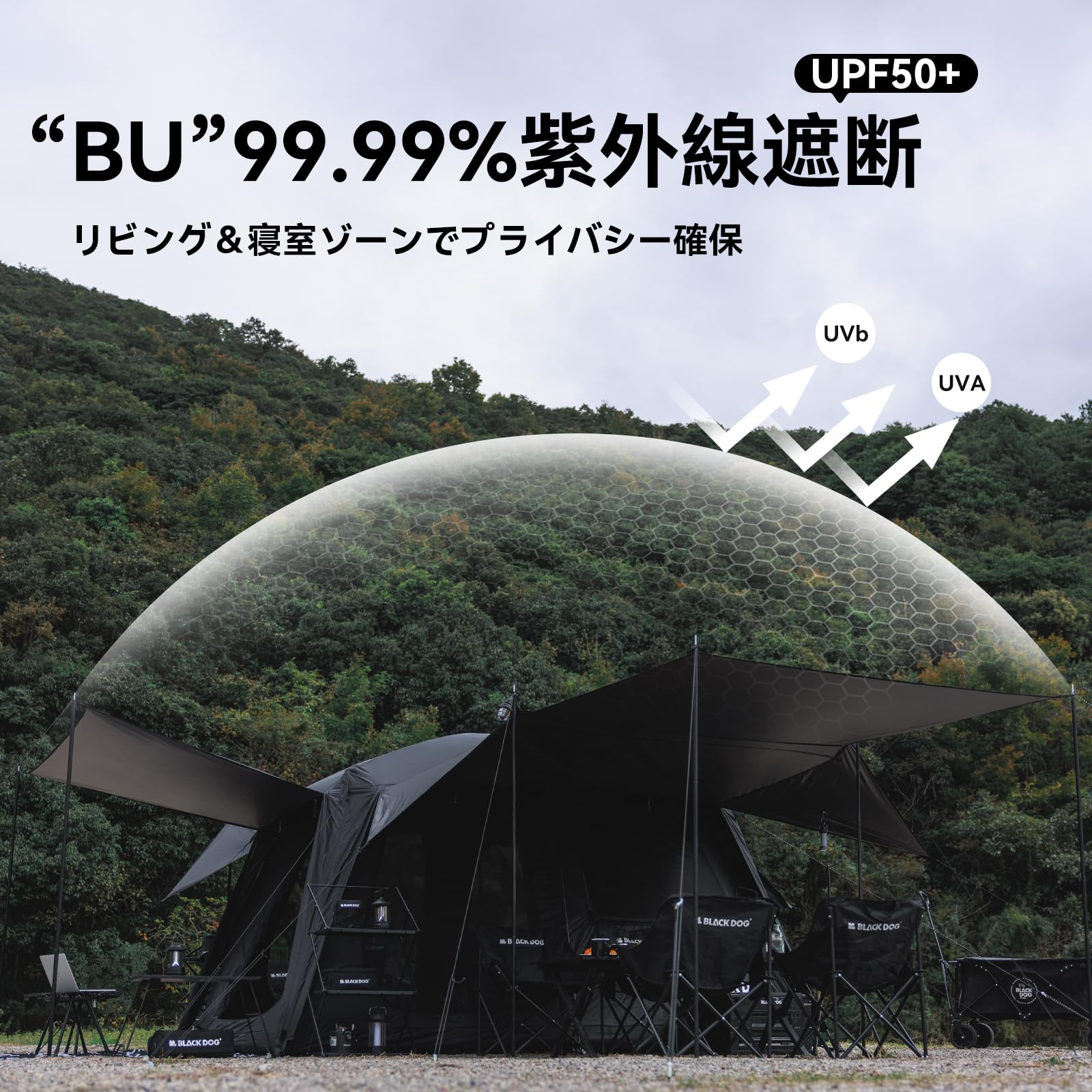 Amazon.co.jp: 【公式】BLACKDOG ロッジ型テント 峯宛6.8 4-6人用 耐
