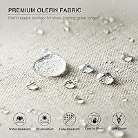 Vista 6 de Joyside Silla mecedora giratoria para exteriores para patio, mecedora de mimbre para exteriores con cojines de tela de olefina adecuada para porche