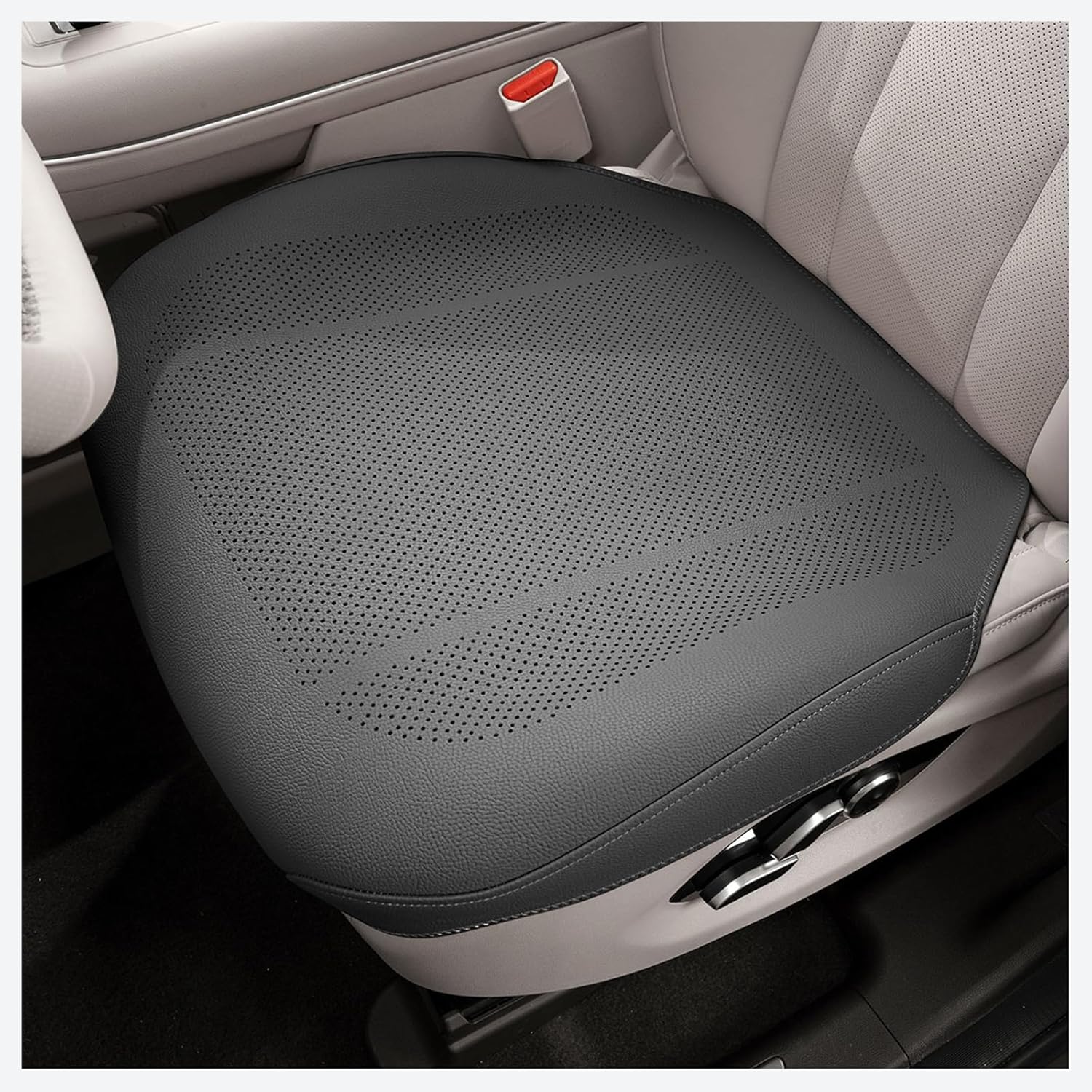 Leather Front Car Seat Covers for Tesla Model X 2015-2020 2021 2022 2023 2024 2025 2026, Bottom Car Seat Covers Fully Wrapped, Seat Cushion Cover, Auto Seat Cushion Pad Mat for Most Vehicles