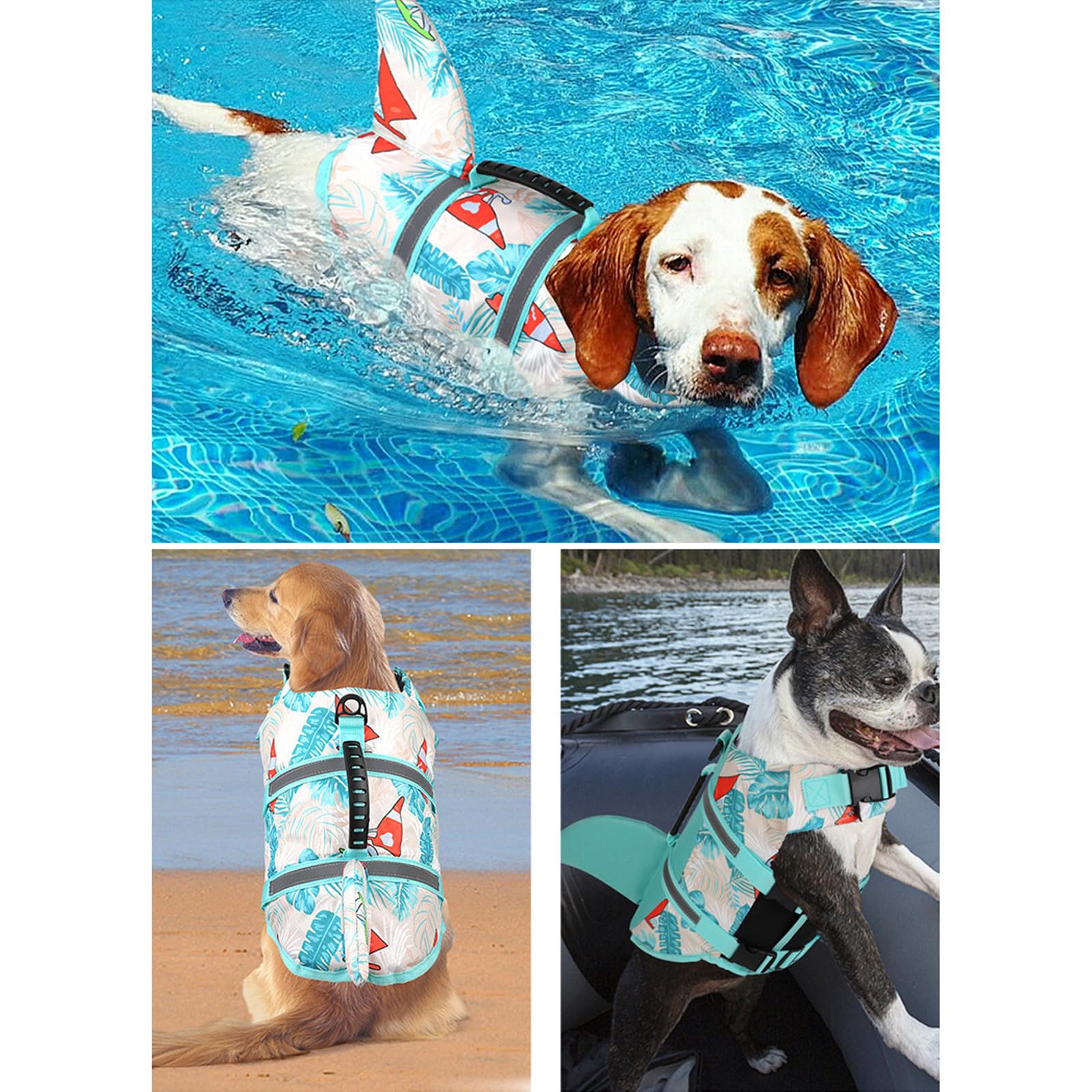 Chalecos de piscina para perros más seguros para perros pequeños y grandes, chalecos salvavidas con cinturón reflectante traje de baño portátil para perros